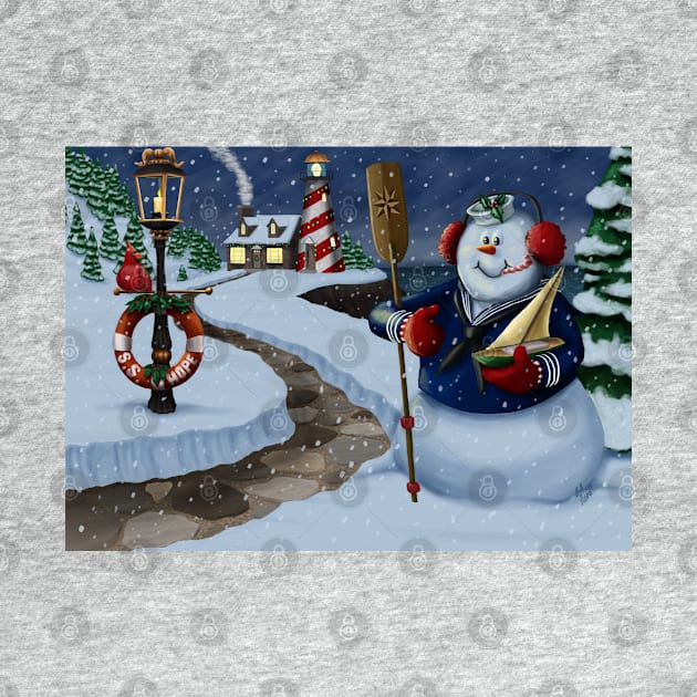 Navy Sailor Snowman by abbottcartoons